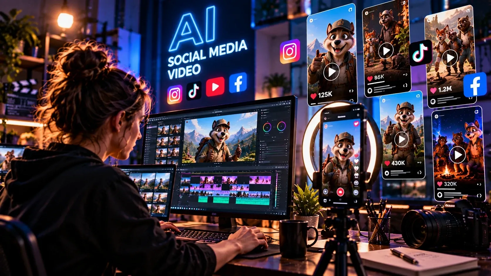 AI-illusztráció: AI Social Media Video